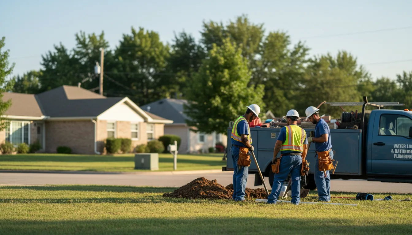 Residential water line and bathroom plumbing service in Lentner, MO